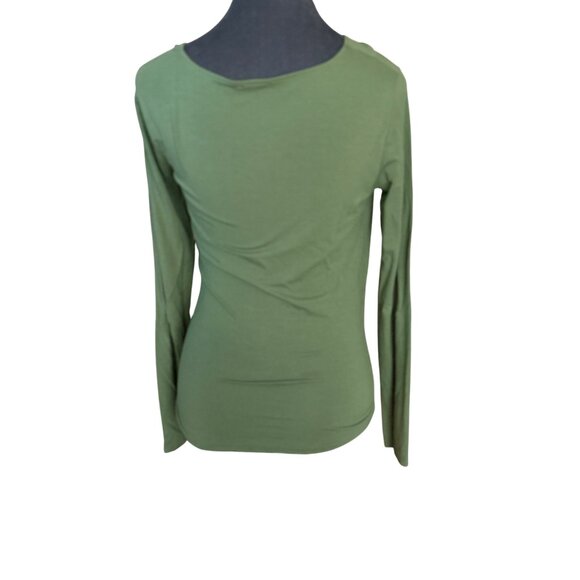 United Colors of Benneton Green Cowl Neck Long Sleeve Top - Picture 4 of 4